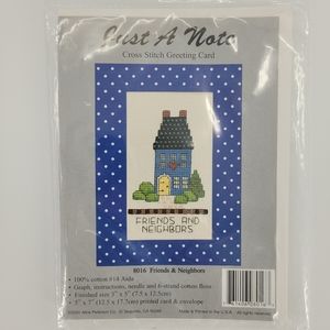 NEW Friends & Neighbors Cross Stitch Greeting Card Kit Alice Peterson #8016